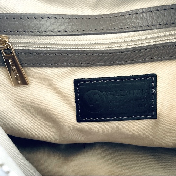 Valentina Hobo Shoulder Backpack Italian Taupe Black Leather NWT - Picture 10 of 16